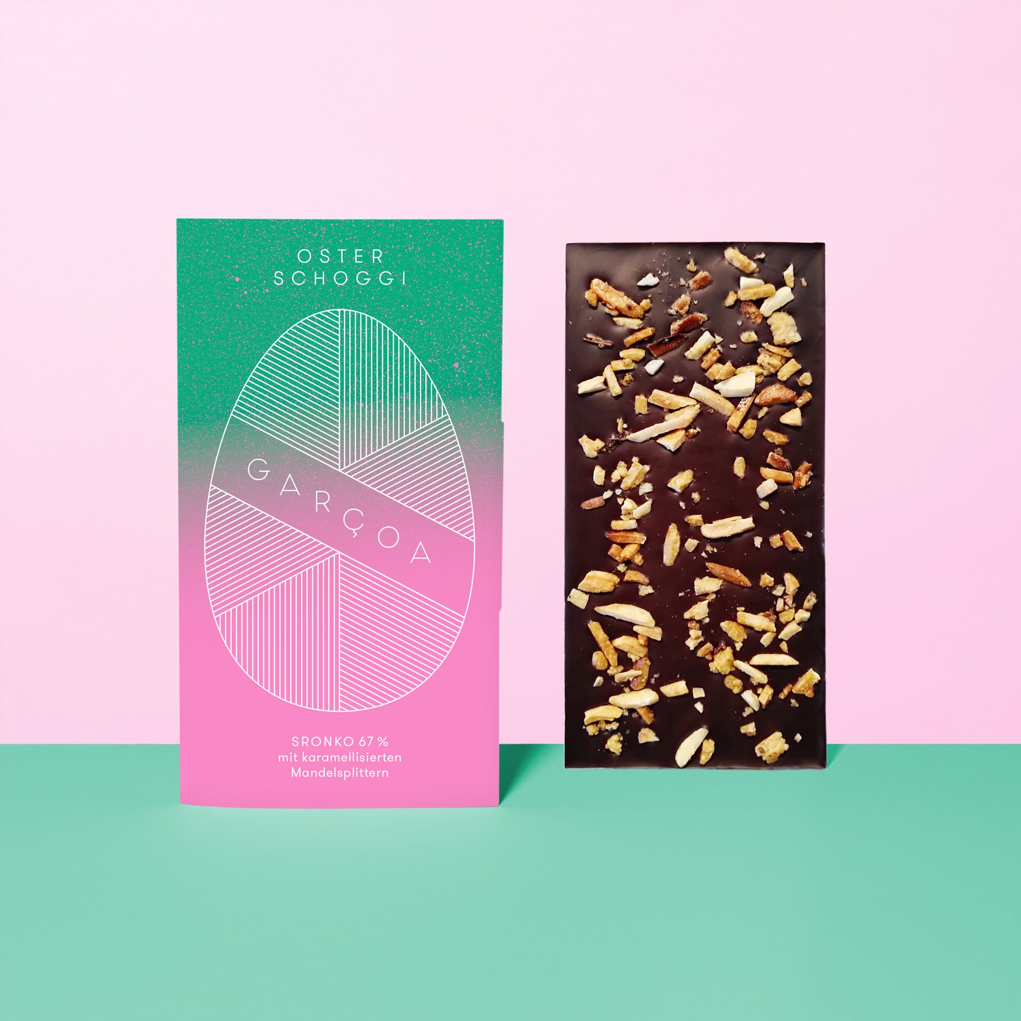 Osterschoggi mit karamellisierten Mandeln