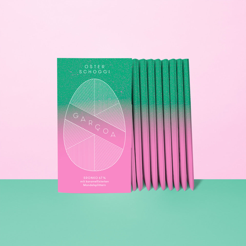 Osterschoggi mit karamellisierten Mandeln